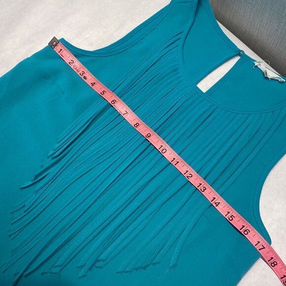 Sugarlips Fringe Sheath Dress XS Turquoise Sleeveless - Picture 8 of 10